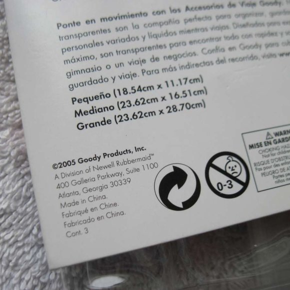 3 Pack Goody Clear Travel Pouch Set Different Sizes Carry Organize Store Protect - Picture 6 of 10